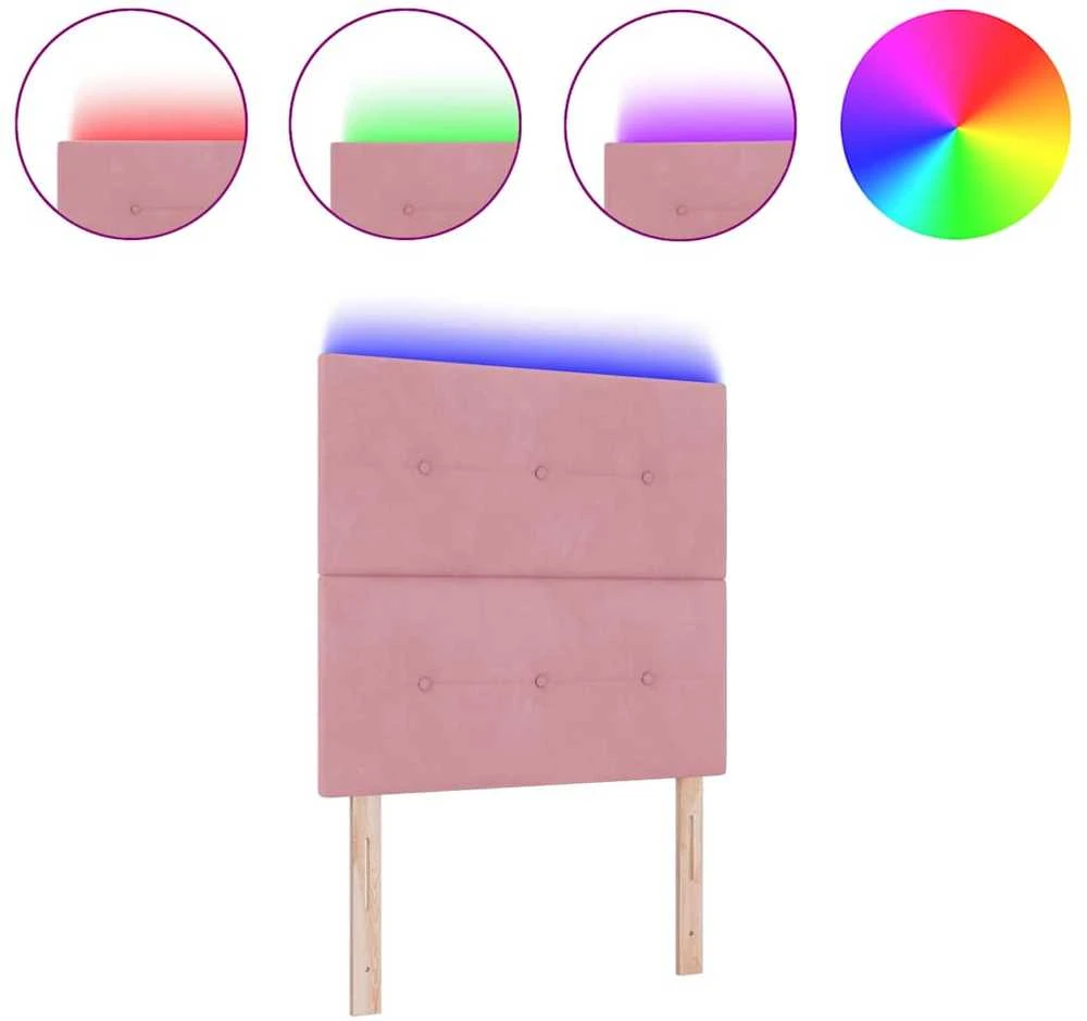 LED galvūgalis su LED juostelėmis Rožinė 80 cm Aksomas
