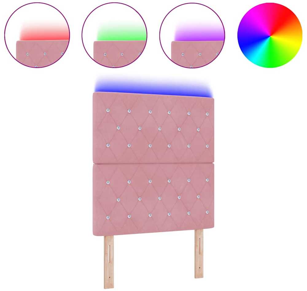 LED galvūgalis su LED juostelėmis Rožinė 80 cm Aksomas