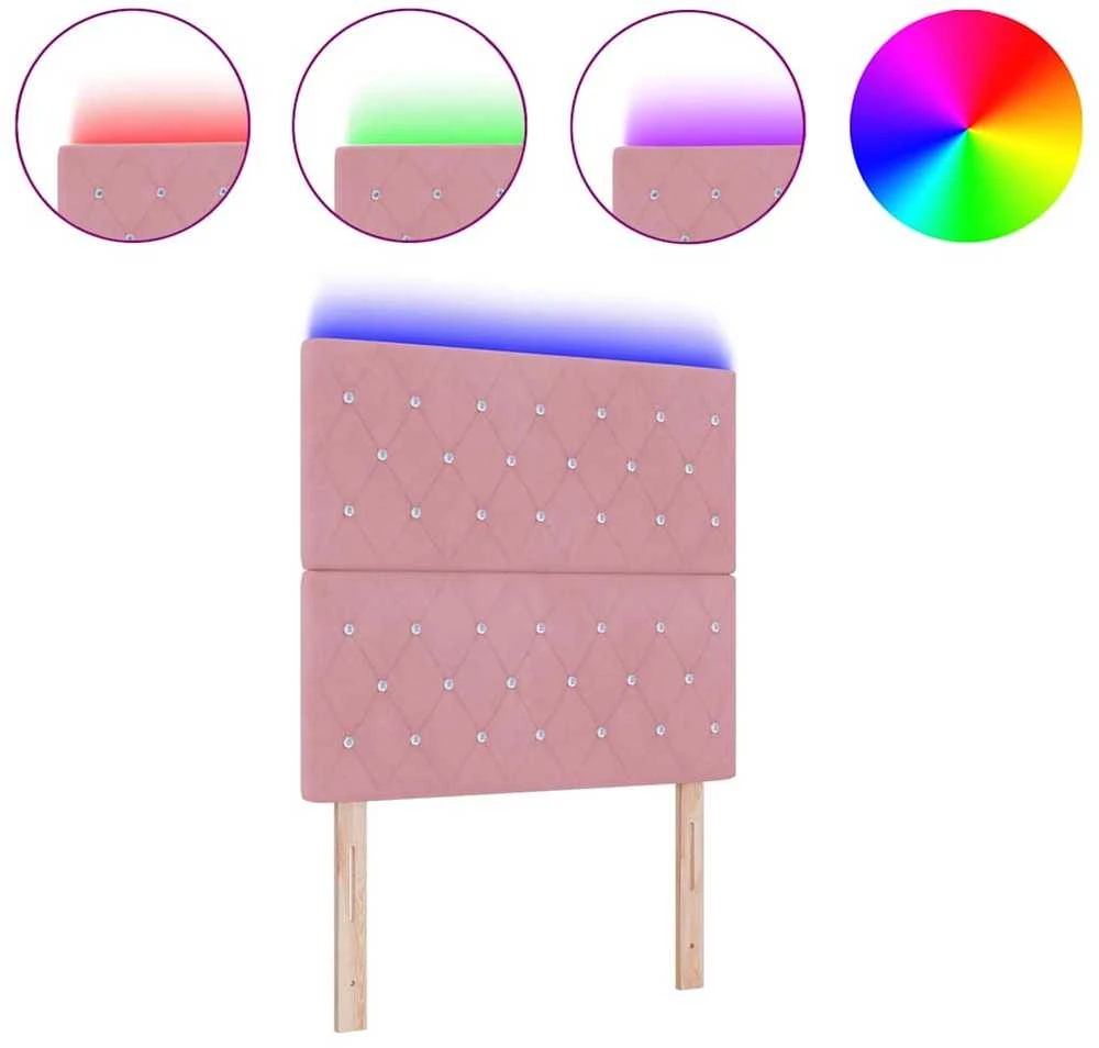 LED galvūgalis su LED juostelėmis Rožinė 90 cm Aksomas