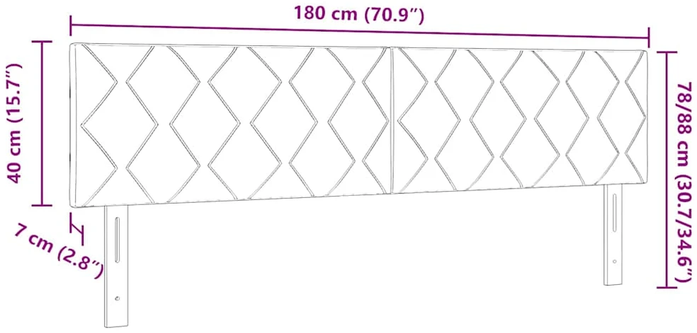 LED galvūgalis Ruda 180 cm audinys