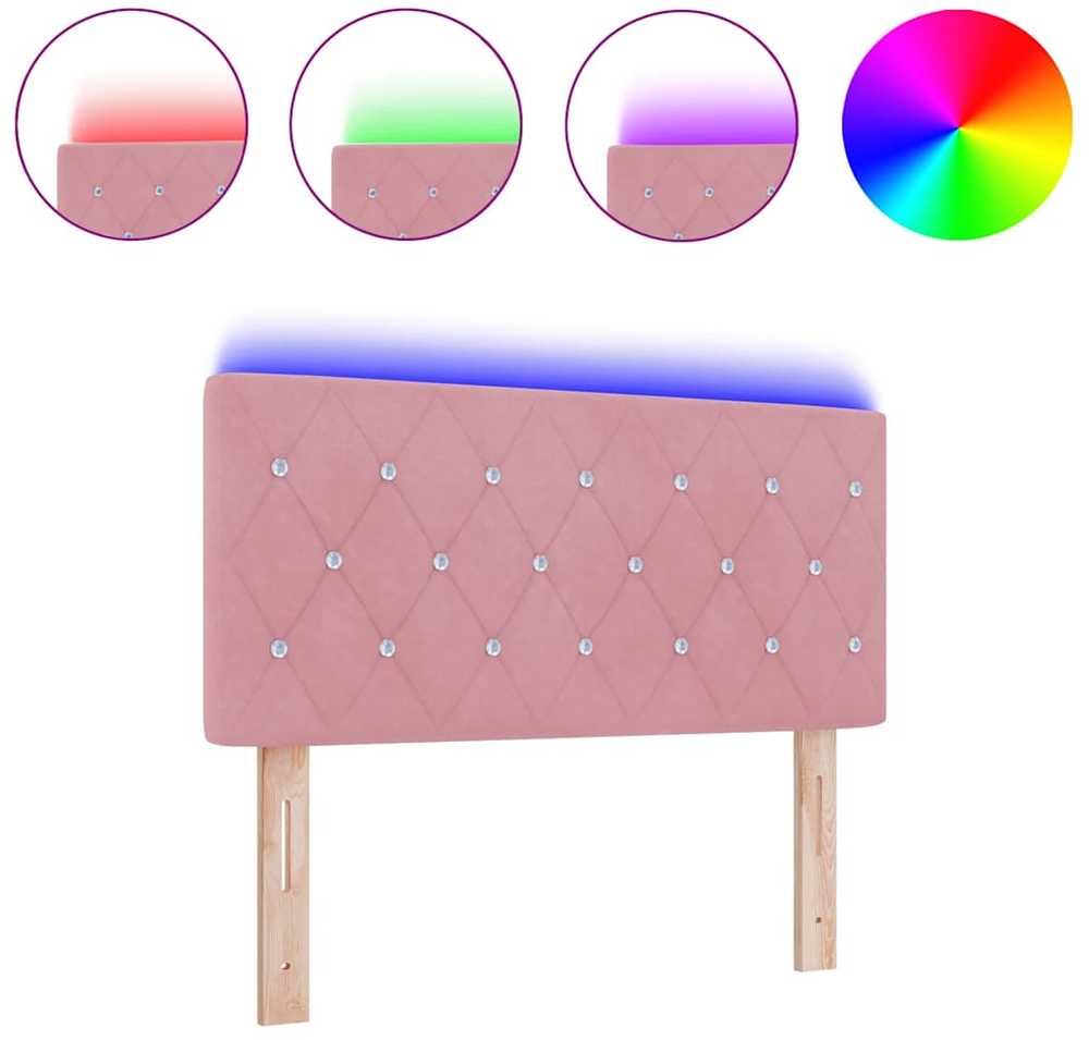 LED galvūgalis su LED juostelėmis Rožinė 100 cm Aksomas