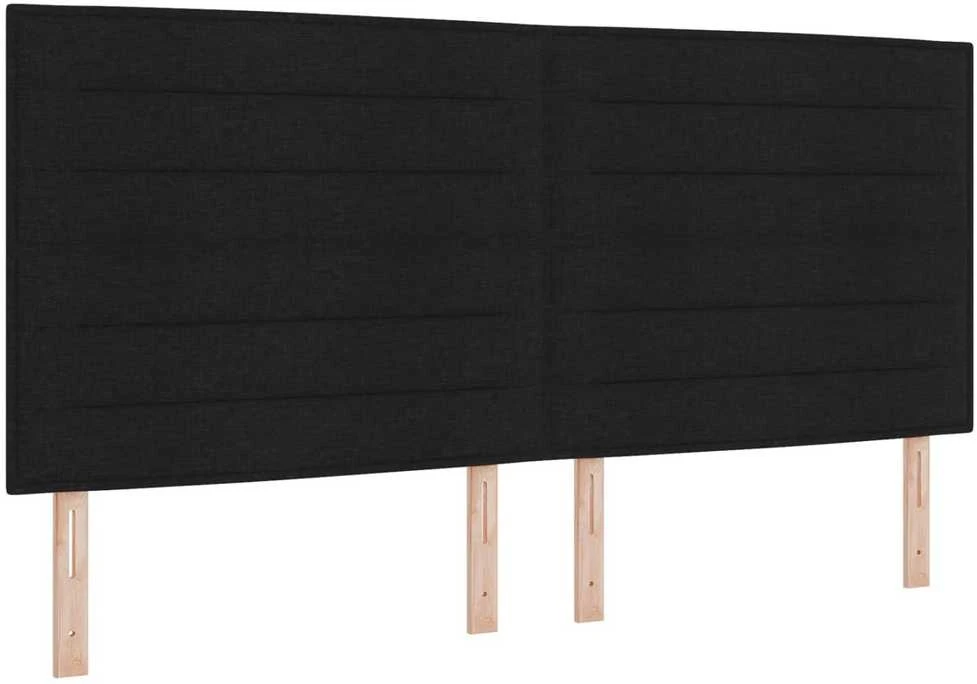 LED galvūgalis su LED juostelėmis Juodas 200 cm audinys