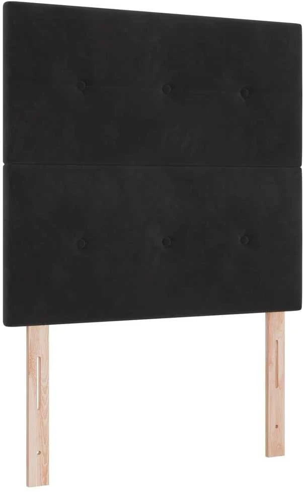 LED galvūgalis su LED juostelėmis Juodas 90 cm Aksomas
