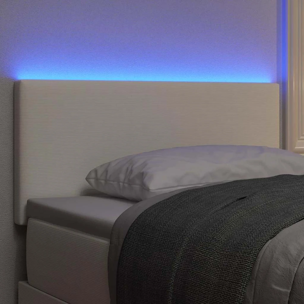 LED galvūgalis su galvūgalio Kreminė 100 cm Kordūrinis audinys