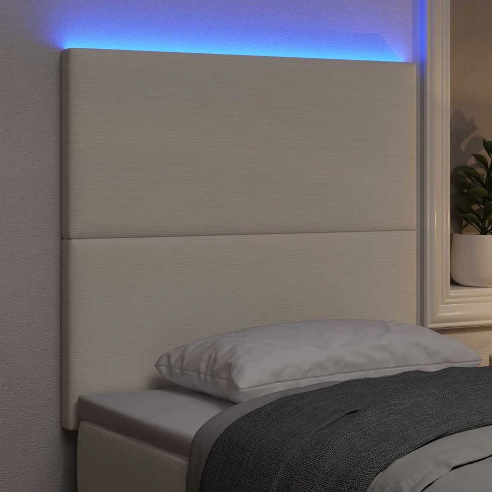 LED galvūgalis su galvūgalio Kreminė 100 cm Kordūrinis audinys