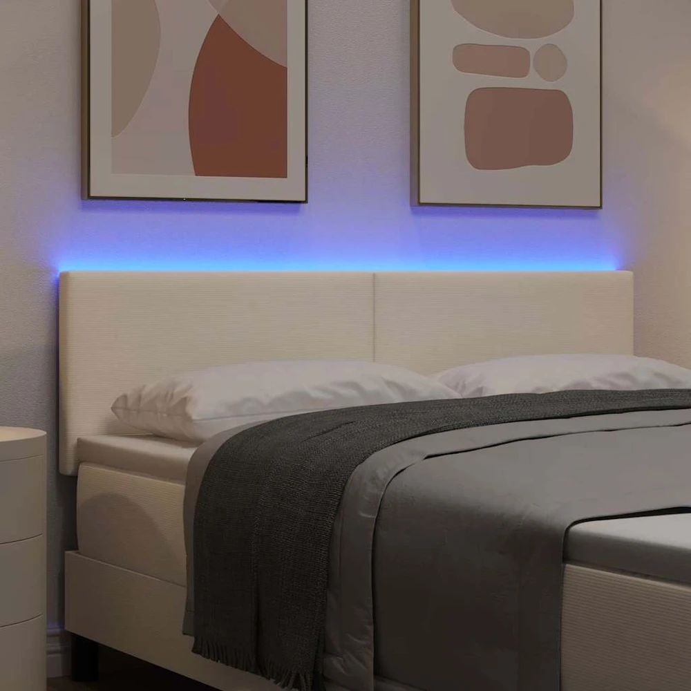 LED galvūgalis su galvūgalio Kreminė 160 cm Kordūrinis audinys