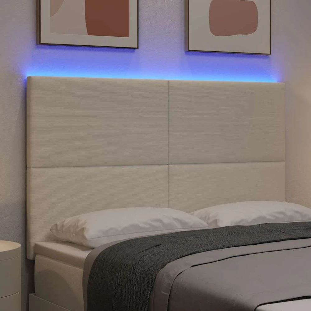 LED galvūgalis su galvūgalio Kreminė 160 cm Kordūrinis audinys