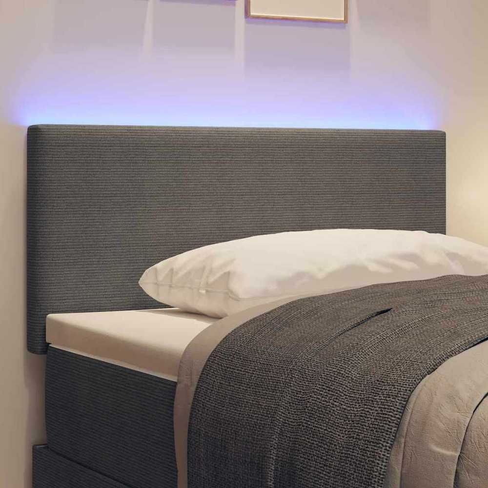 LED galvūgalis Šviesiai pilka 100 cm Kordūrinis audinys