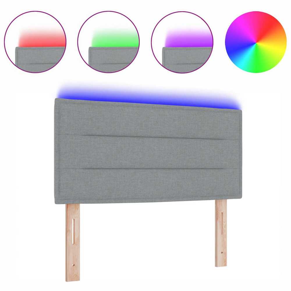 LED galvūgalis su LED juostelėmis Šviesiai pilka 100 cm audinys