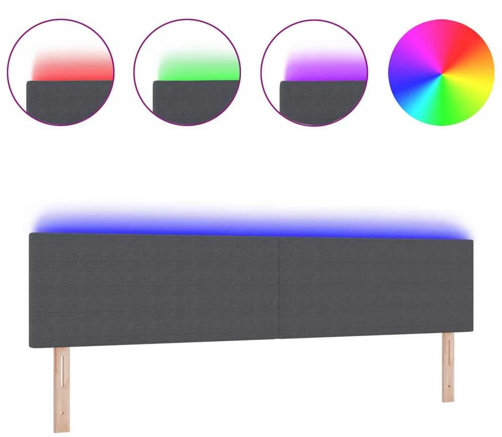 LED galvūgalis Tamsiai pilka 200 cm Kordūrinis audinys