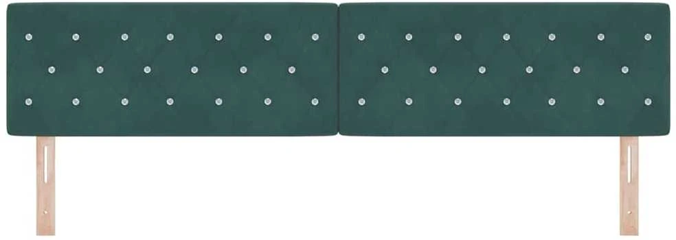 LED galvūgalis su LED juostelėmis Tamsiai žalia 200 cm Aksomas