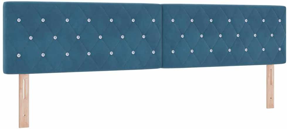 LED galvūgalis su LED juostelėmis Tamsiai mėlyna 200 cm Aksomas