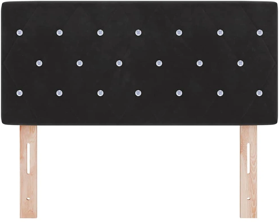LED galvūgalis su LED juostelėmis Juodas 90 cm Aksomas