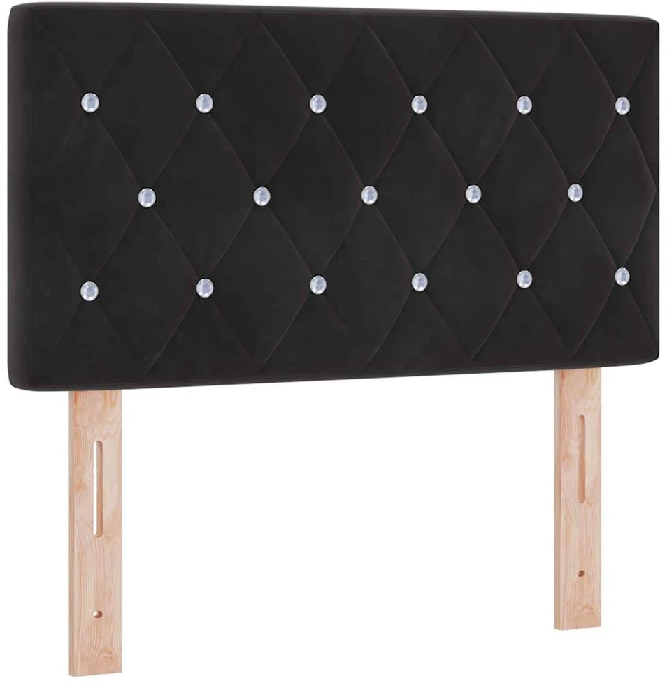 LED galvūgalis su LED juostelėmis Juodas 80 cm Aksomas