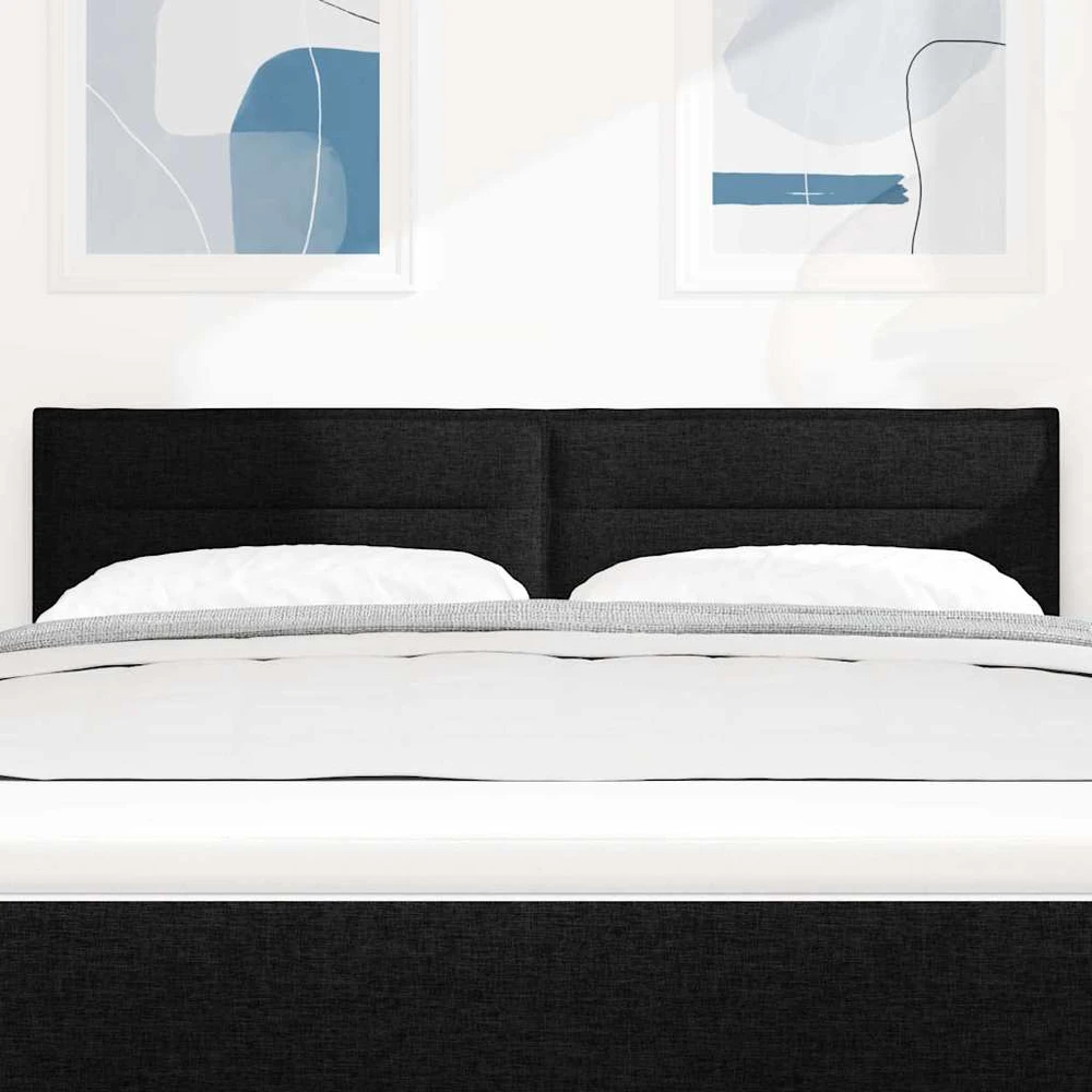LED galvūgalis su LED juostelėmis Juodas 144 cm audinys