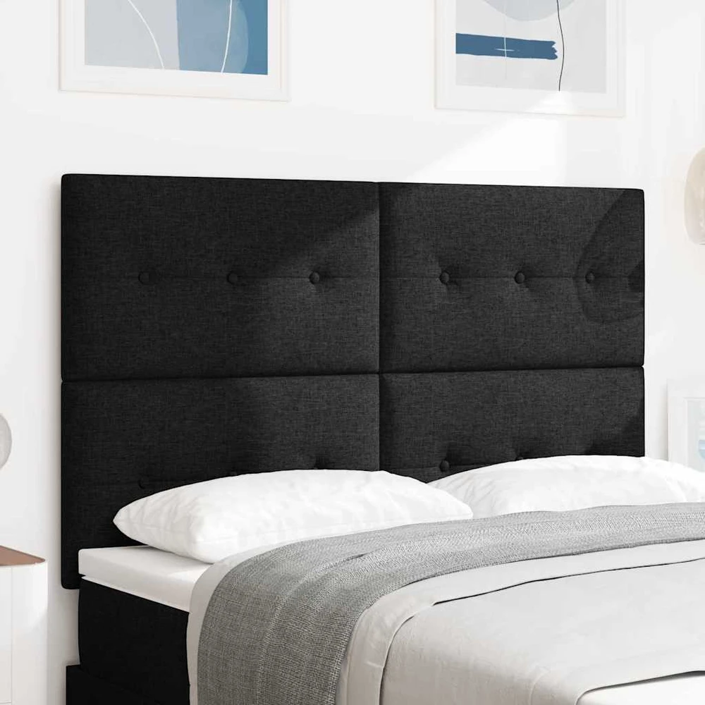 LED galvūgalis su LED juostelėmis Juodas 144 cm audinys