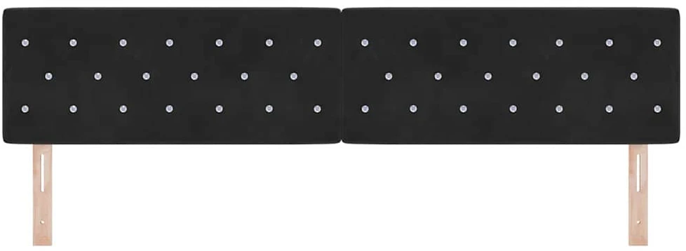 LED galvūgalis su LED juostelėmis Juodas 200 cm Aksomas