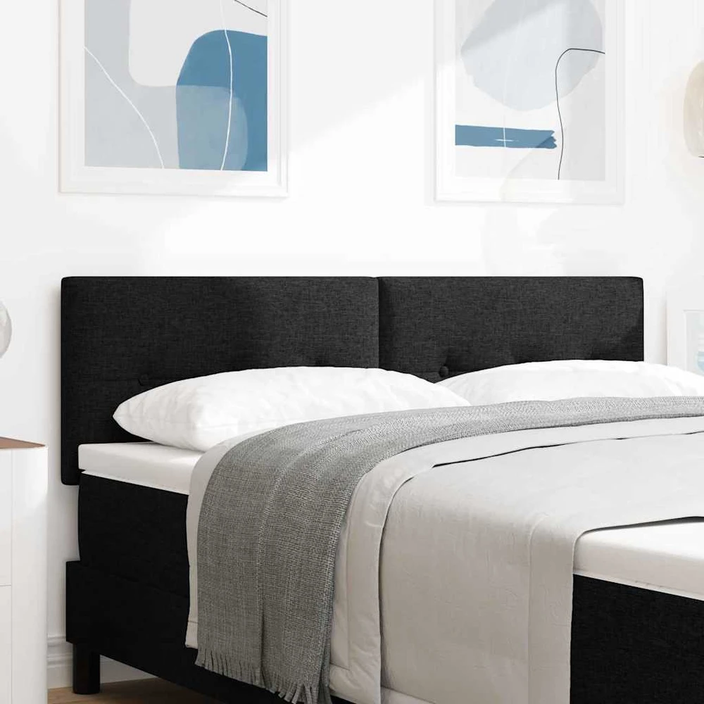 LED galvūgalis su LED juostelėmis Juodas 144 cm audinys