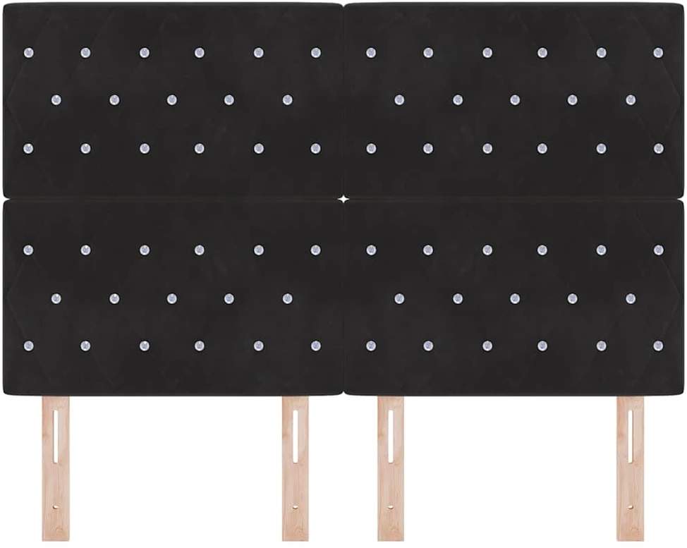 LED galvūgalis su LED juostelėmis Juodas 160 cm Aksomas
