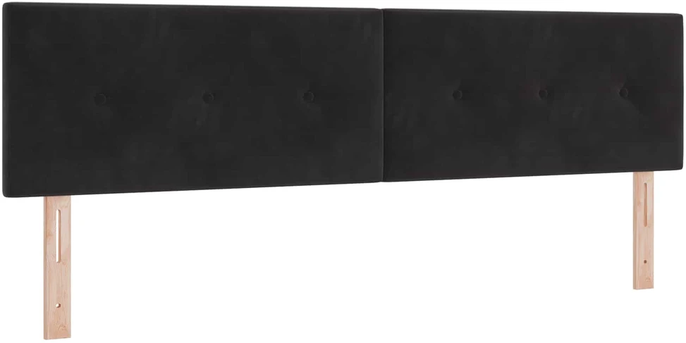 LED galvūgalis su LED juostelėmis Juodas 180 cm Aksomas