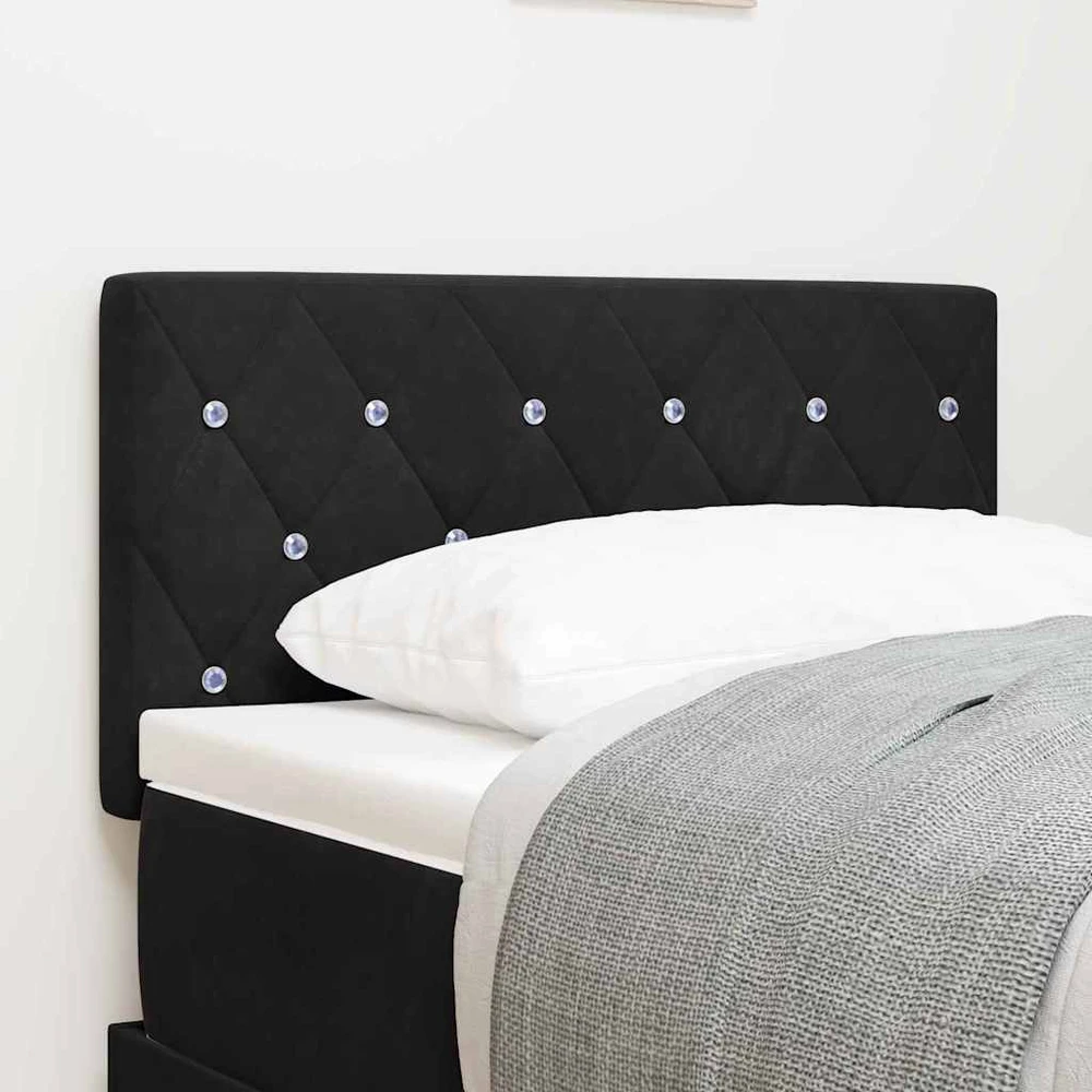 LED galvūgalis su LED juostelėmis Juodas 80 cm Aksomas