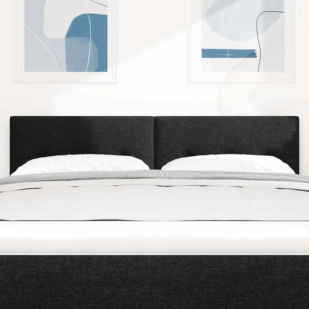 LED galvūgalis su LED juostelėmis Juodas 144 cm audinys