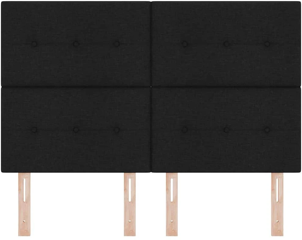 LED galvūgalis su LED juostelėmis Juodas 160 cm audinys