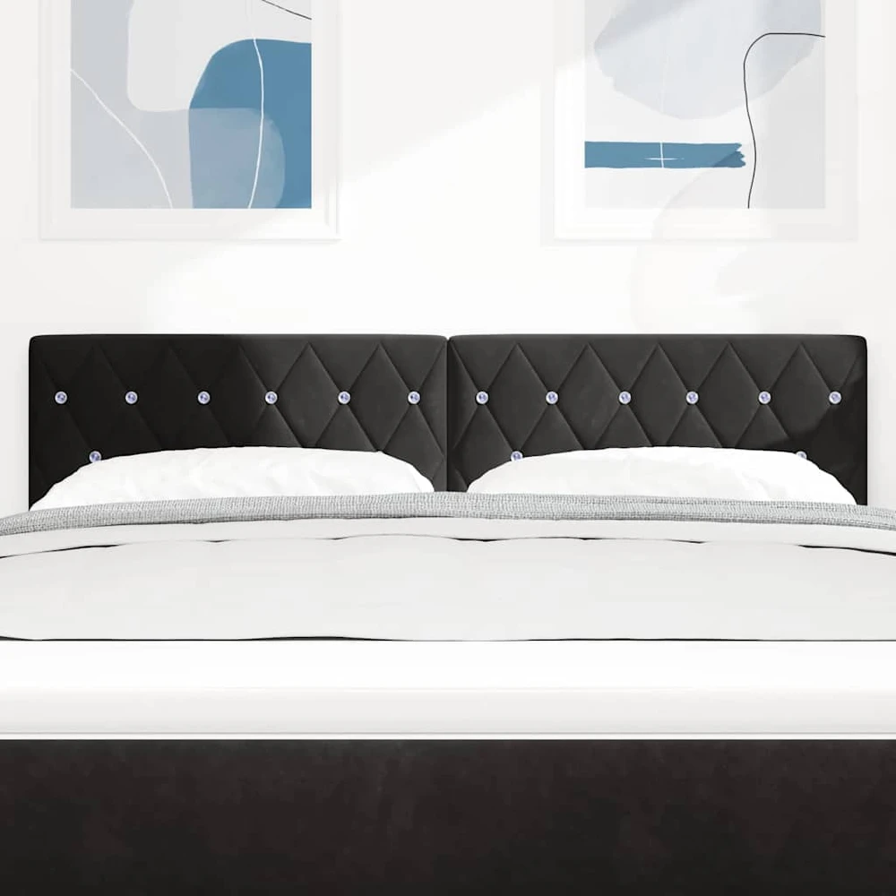 LED galvūgalis su LED juostelėmis Juodas 160 cm Aksomas