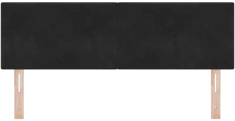 LED galvūgalis su LED juostelėmis Juodas 160 cm Aksomas