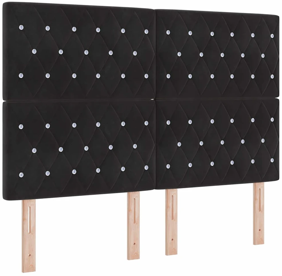 LED galvūgalis su LED juostelėmis Juodas 160 cm Aksomas