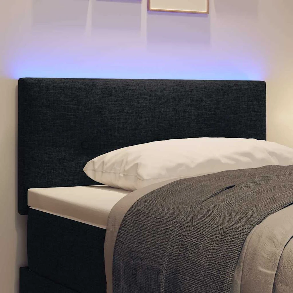 LED galvūgalis su LED juostelėmis Juodas 80 cm audinys