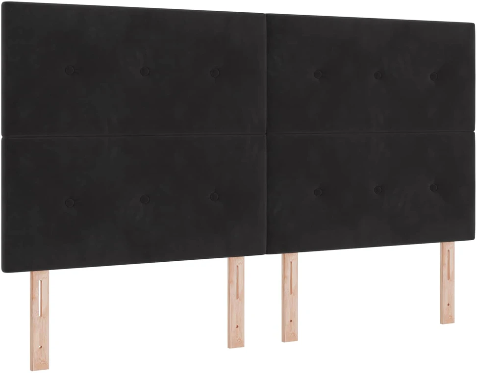 LED galvūgalis su LED juostelėmis Juodas 180 cm Aksomas