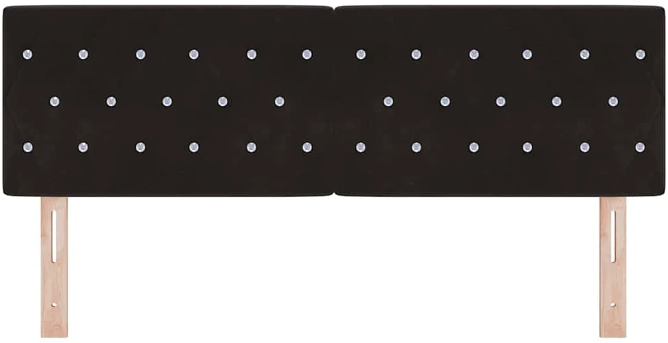 LED galvūgalis su LED juostelėmis Juodas 160 cm Aksomas