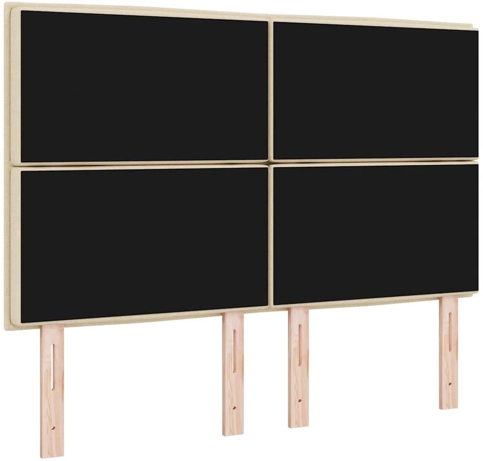 LED galvūgalis su LED juostelėmis Kreminė 144 cm audinys