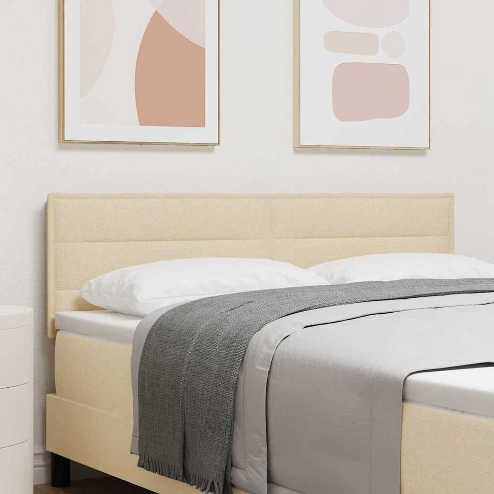 LED galvūgalis su LED juostelėmis Kreminė 144 cm audinys