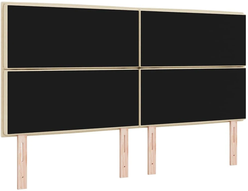 LED galvūgalis su LED juostelėmis Kreminė 180 cm audinys