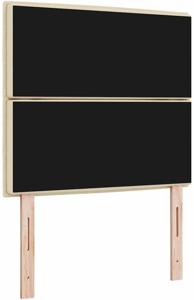LED galvūgalis su LED juostelėmis Kreminė 90 cm audinys