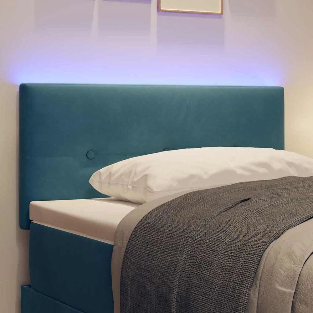 LED galvūgalis su LED juostelėmis Mėlyna 90 cm Aksomas