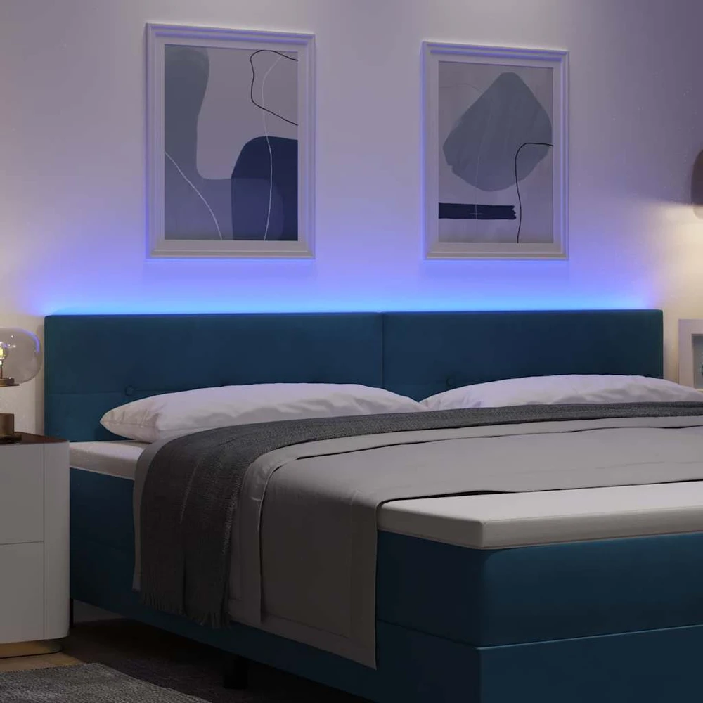 LED galvūgalis su LED juostelėmis Mėlyna 200 cm Aksomas