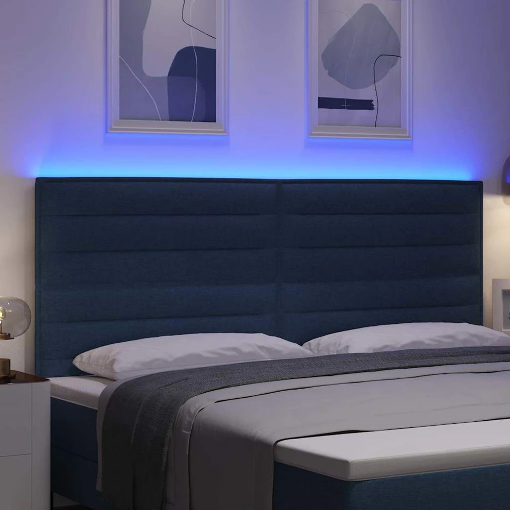 LED galvūgalis su LED juostelėmis Mėlyna 200 cm audinys