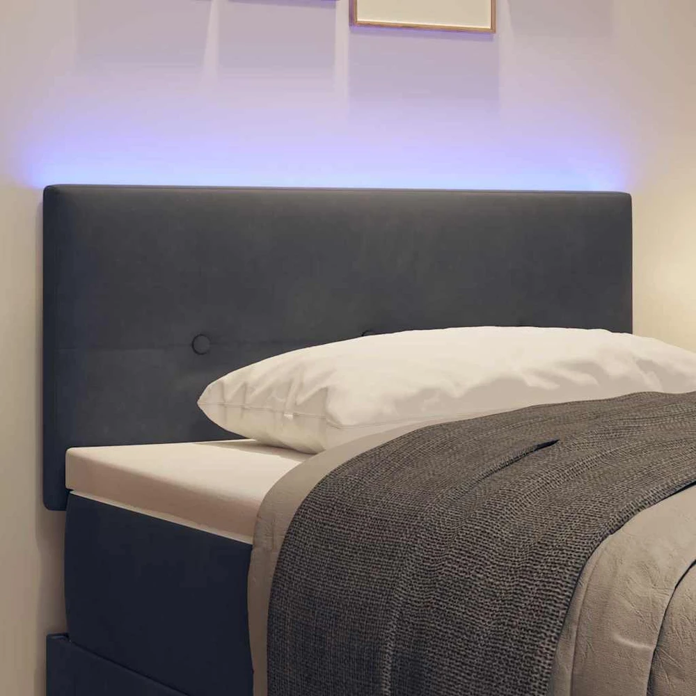 LED galvūgalis su LED juostelėmis Pilka 100 cm Aksomas