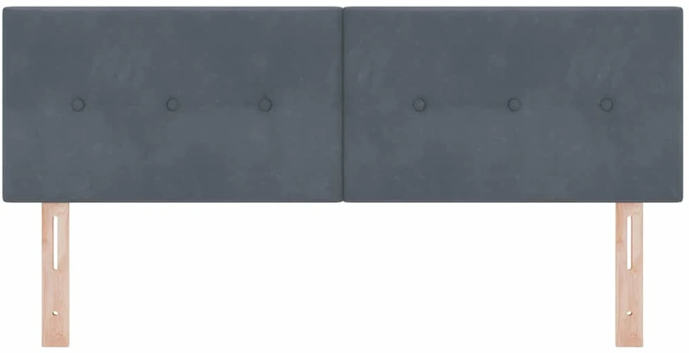 LED galvūgalis su LED juostelėmis Pilka 160 cm Aksomas