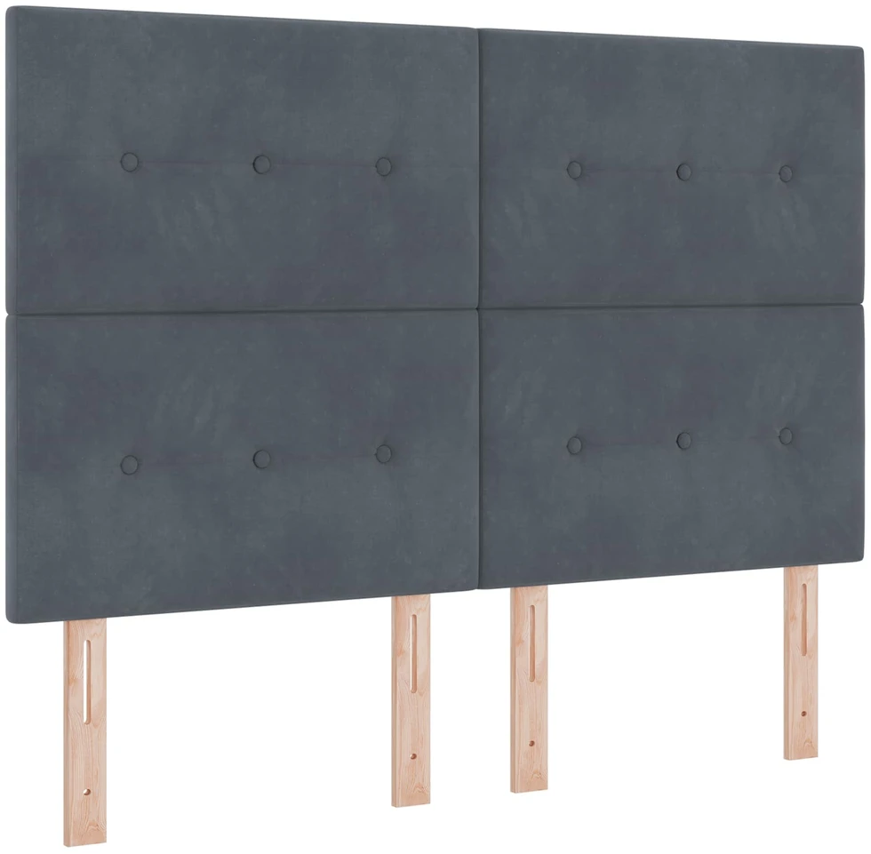 LED galvūgalis su LED juostelėmis Pilka 144 cm Aksomas