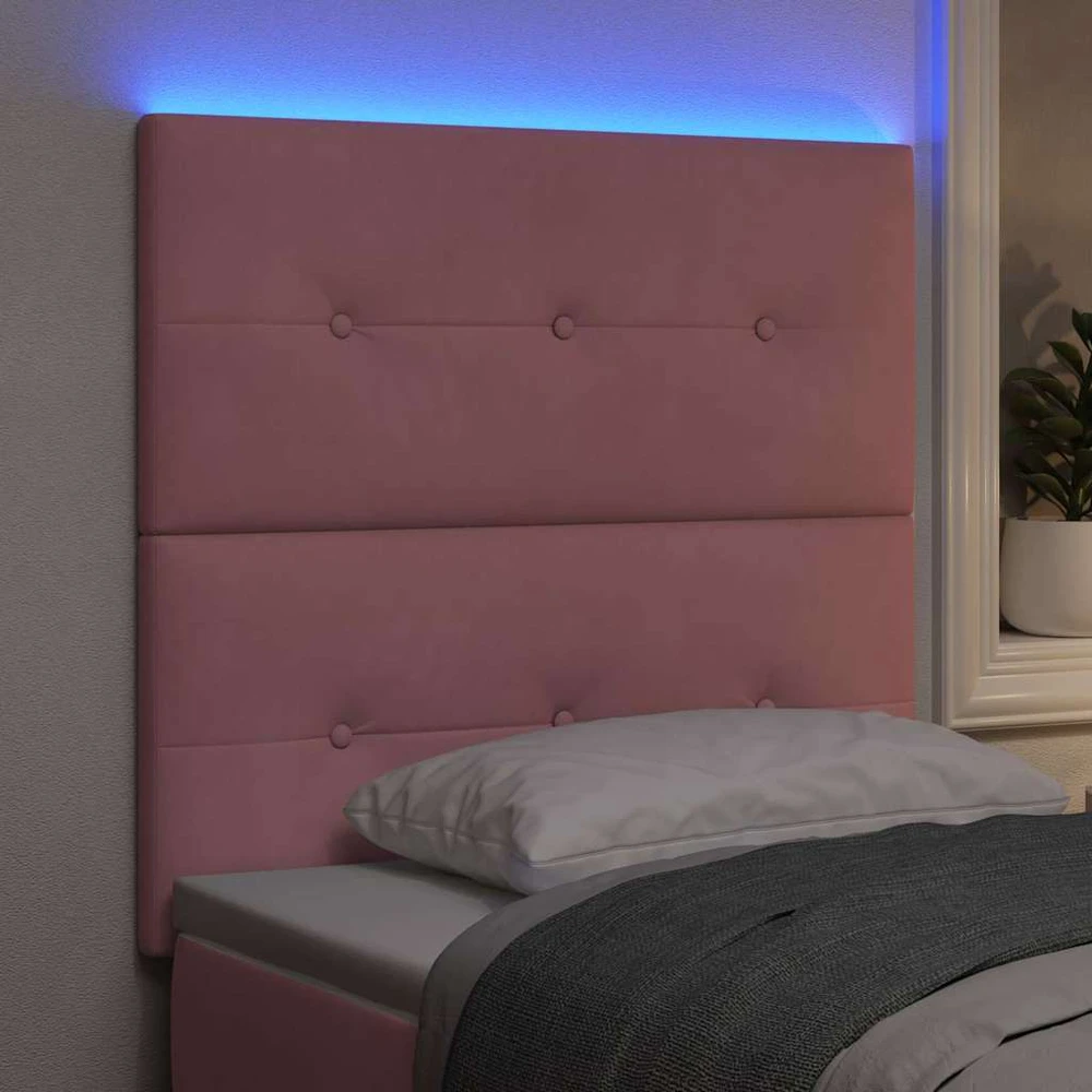 LED galvūgalis su LED juostelėmis Rožinė 100 cm Aksomas