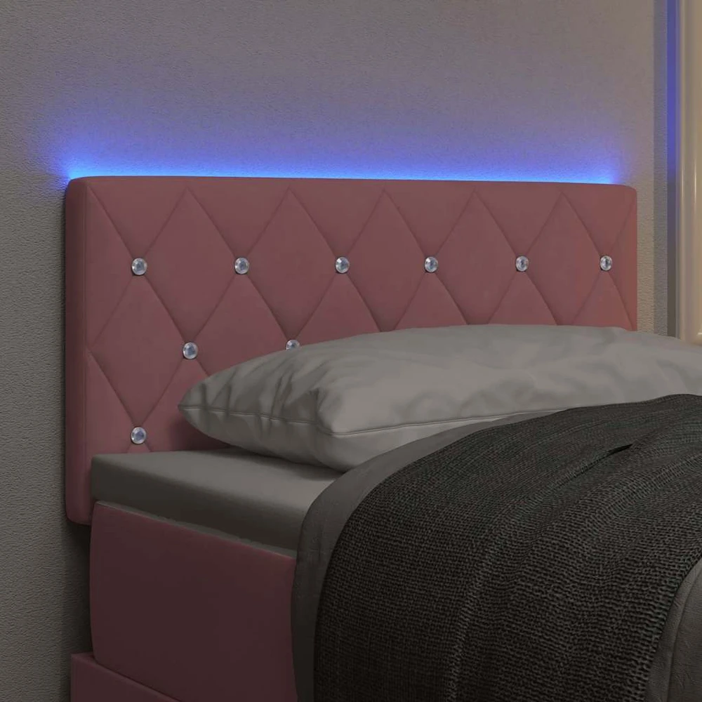 LED galvūgalis su LED juostelėmis Rožinė 80 cm Aksomas