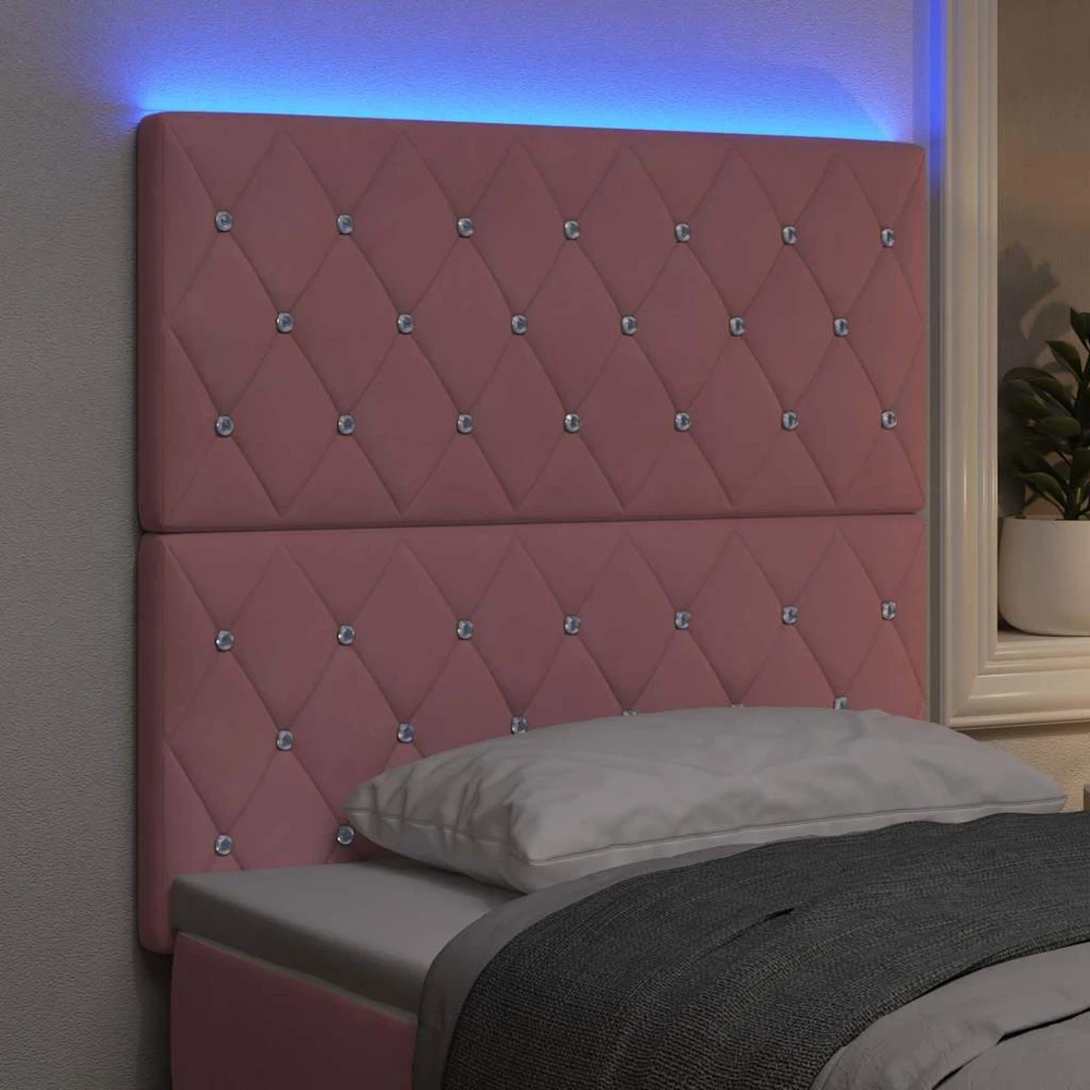 LED galvūgalis su LED juostelėmis Rožinė 90 cm Aksomas