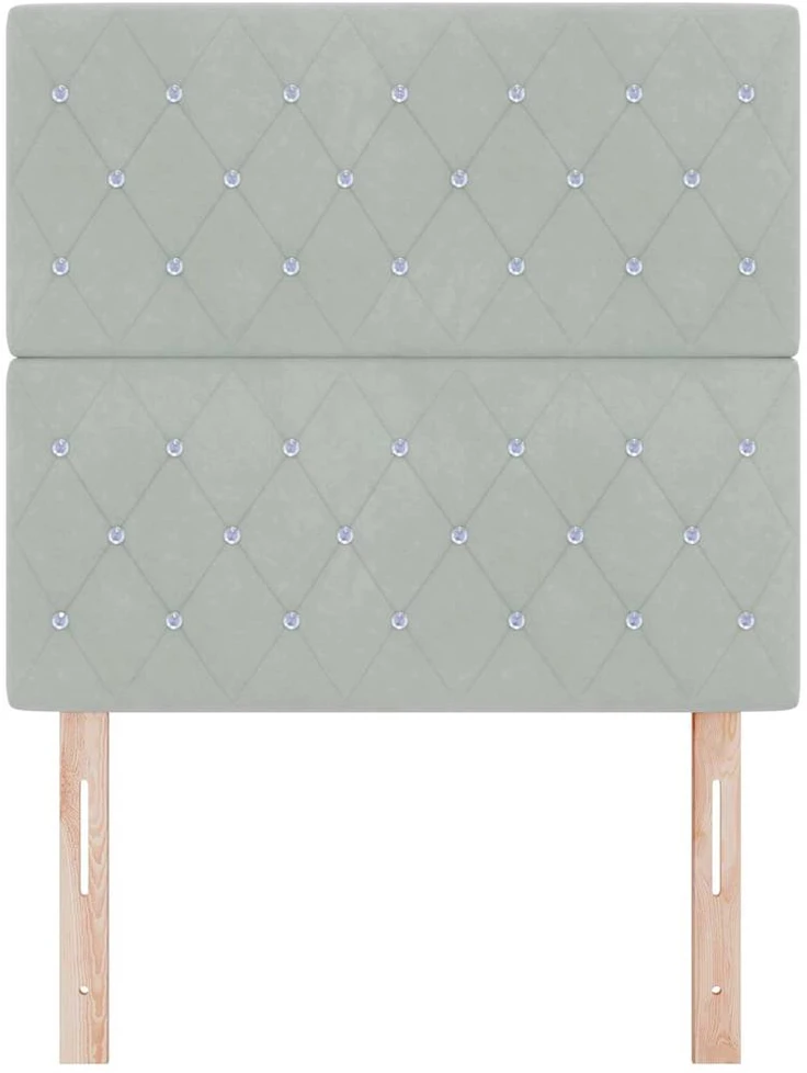 LED galvūgalis su LED juostelėmis Šviesiai pilka 80 cm Aksomas