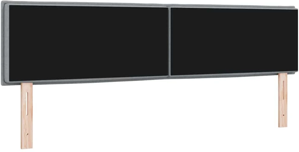 LED galvūgalis su LED juostelėmis Šviesiai pilka 180 cm audinys