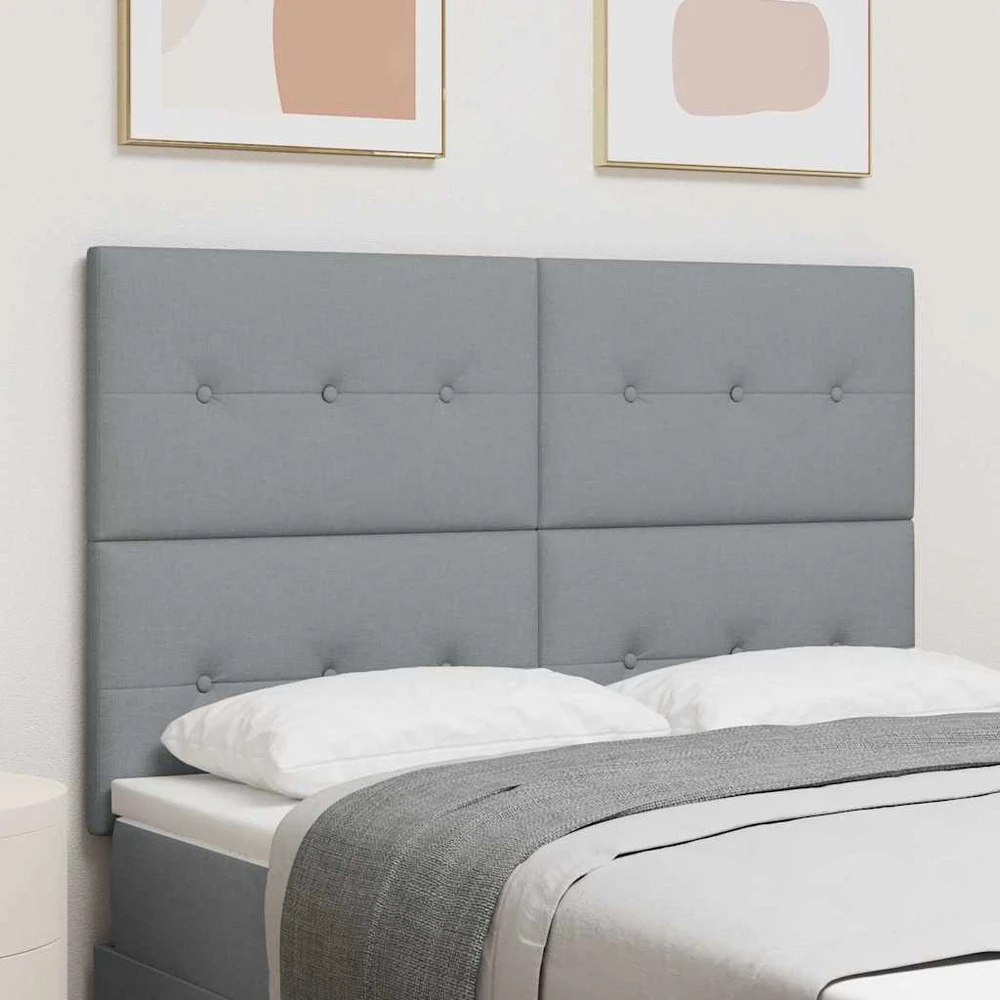 LED galvūgalis su LED juostelėmis Šviesiai pilka 144 cm audinys