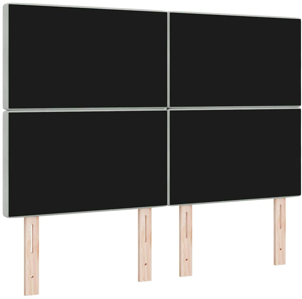 LED galvūgalis su LED juostelėmis Šviesiai pilka 144 cm Aksomas